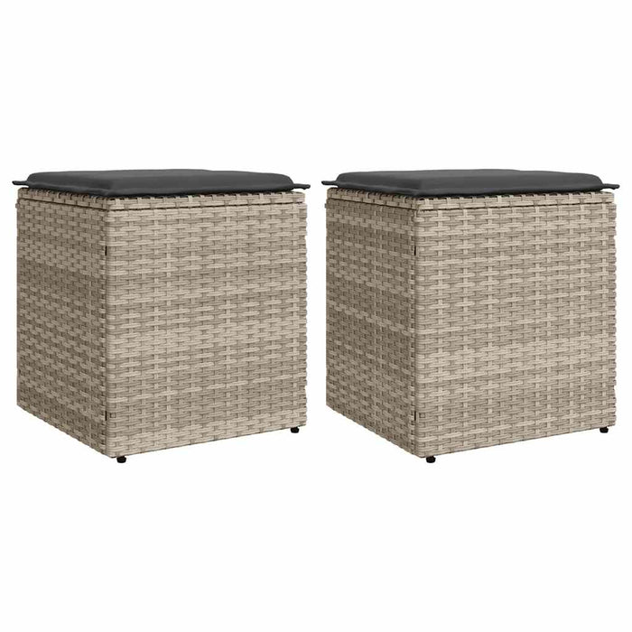 Sgabelli da Giardino con Cuscini 2 pz 40x40x43cm in Polyrattan 4104044