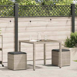 Sgabelli da Giardino con Cuscini 2 pz 40x40x43cm in Polyrattan 4104044