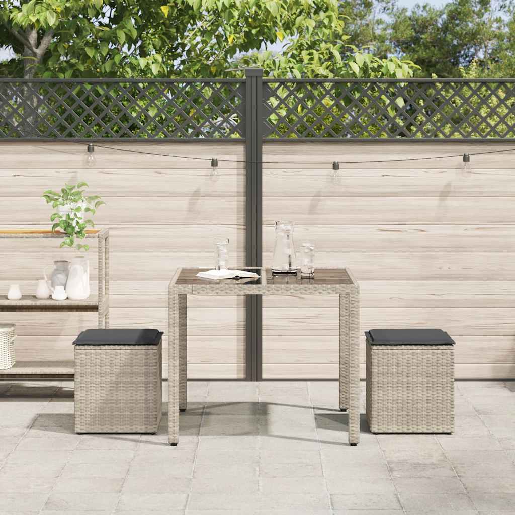 Sgabelli da Giardino con Cuscini 2 pz 40x40x43cm in Polyrattan 4104044