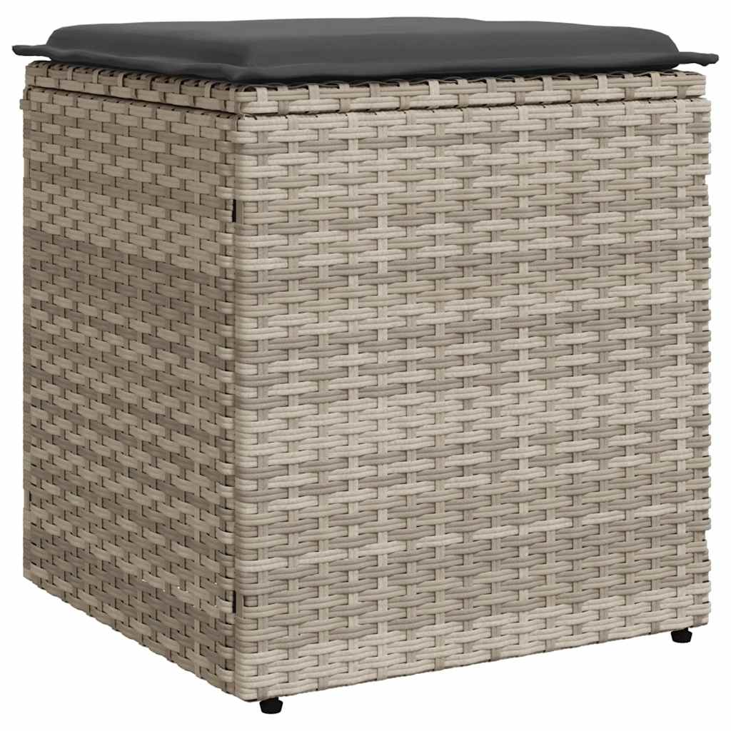 Sgabelli da Giardino con Cuscini 2 pz 40x40x43cm in Polyrattan 4104044