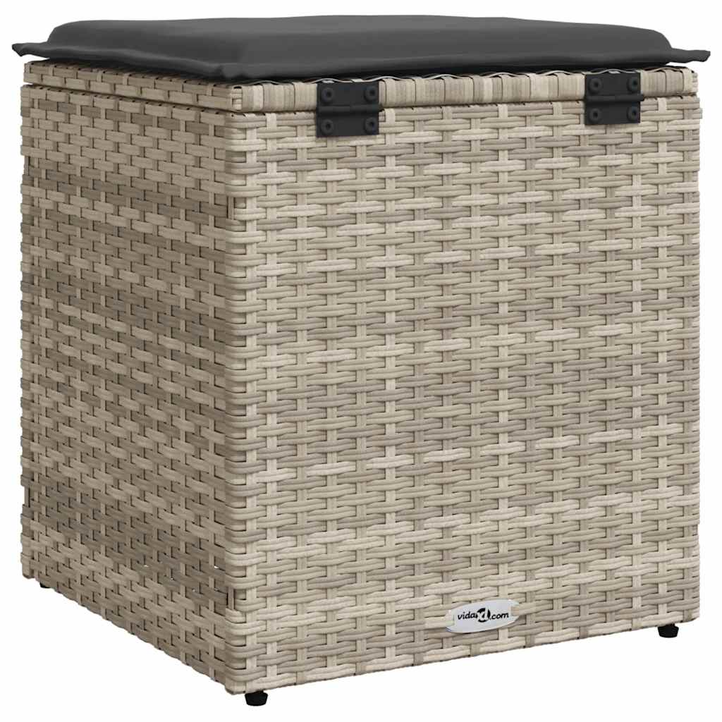 Sgabelli da Giardino con Cuscini 2 pz 40x40x43cm in Polyrattan 4104044