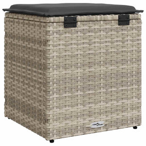 Sgabelli da Giardino con Cuscini 2 pz 40x40x43cm in Polyrattan 4104044