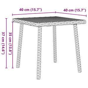 Tavolino da Giardino Rettangolare Nero 40x40x37 cm Polyrattan 4104045