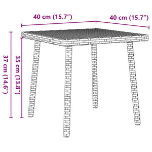 Tavolino da Giardino Rettangolare Grigio 40x40x37 cm Polyrattan 4104047