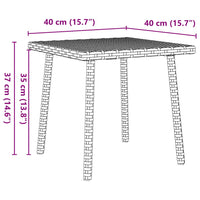 Tavolino da Giardino Rettangolare Beige 40x40x37 cm Polyrattan 4104048