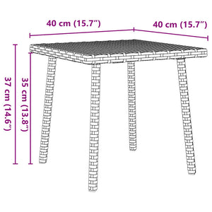 Tavolino da Giardino Rettangolare Beige 40x40x37 cm Polyrattan 4104048