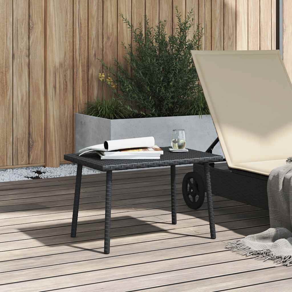 Tavolino da Giardino Rettangolare Nero 60x40x37 cm Polyrattan 4104050