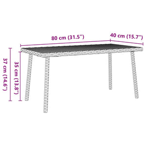 Tavolino da Giardino Rettangolare Nero 80x40x37 cm Polyrattan 4104055