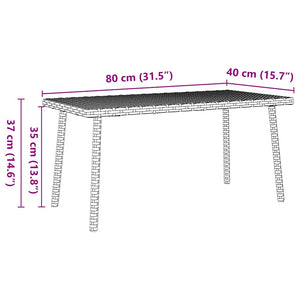 Tavolino da Giardino Rettangolare Grigio 80x40x37 cm Polyrattan 4104057