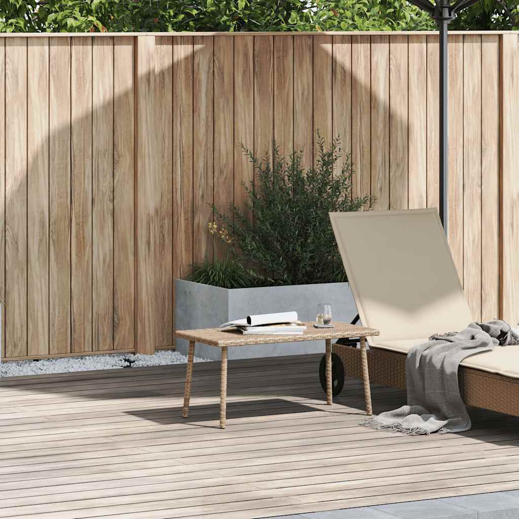 Tavolino da Giardino Rettangolare Beige 80x40x37 cm Polyrattan 4104058