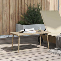 Tavolino da Giardino Rettangolare Beige 80x40x37 cm Polyrattan 4104058