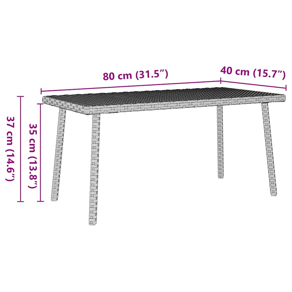 Tavolino da Giardino Rettangolare Grigio Chiaro 80x40x37 cm 4104059