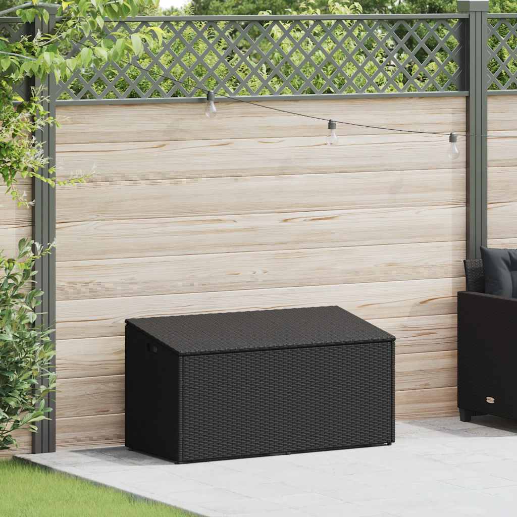 Baule da Giardino Nero 110x50x58 cm in Polyrattan 4104069