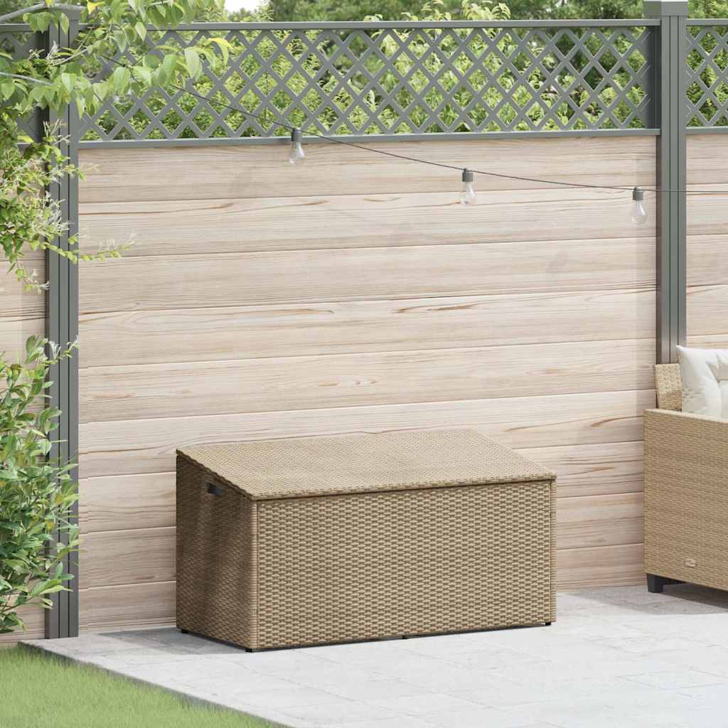 Baule da Giardino Beige 110x50x58 cm Polyrattan 4104072