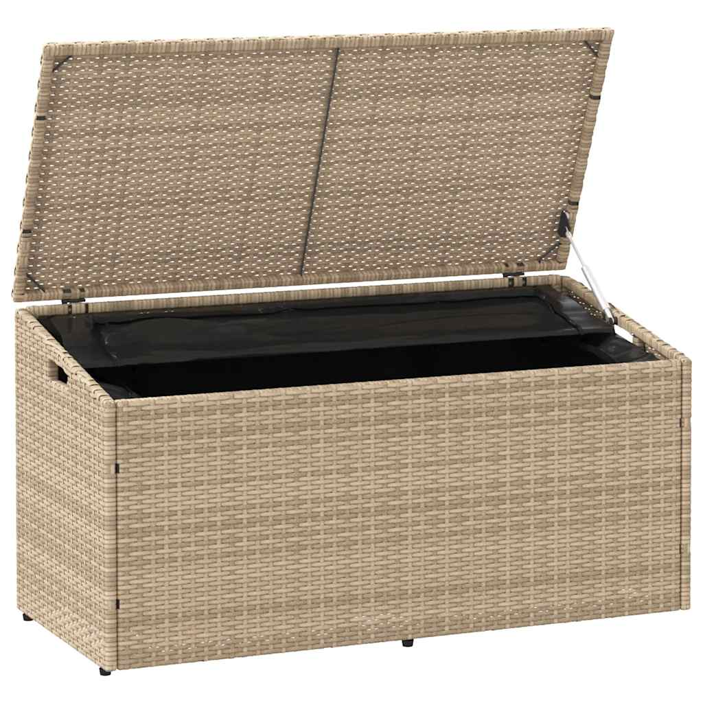 Baule da Giardino Beige 110x50x58 cm Polyrattan 4104072