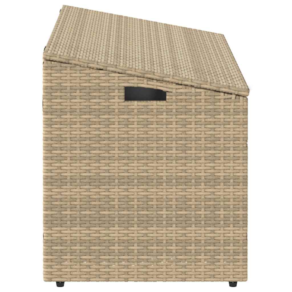 Baule da Giardino Beige 110x50x58 cm Polyrattan 4104072