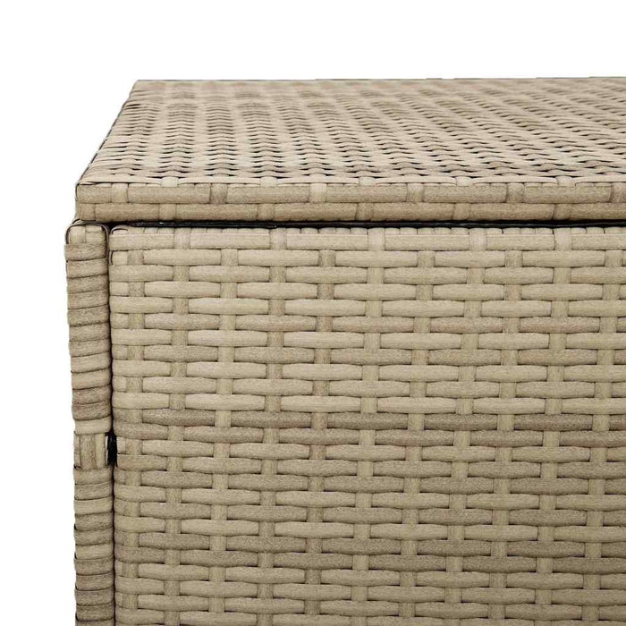 Baule da Giardino Beige 110x50x58 cm Polyrattan 4104072