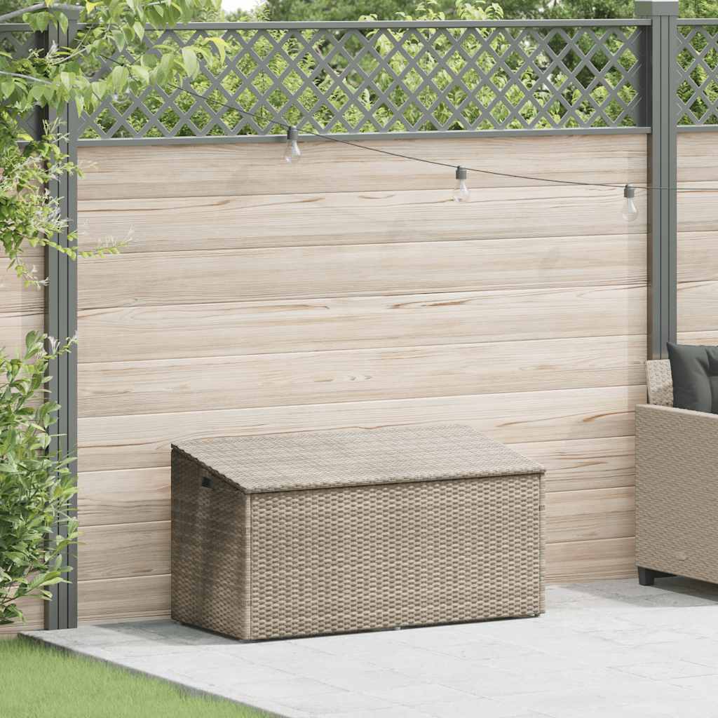 Baule da Giardino Grigio Chiaro 110x50x58 cm in Polyrattan 4104073