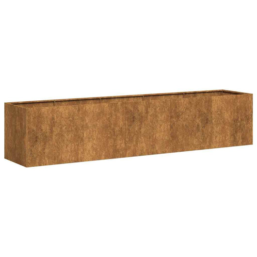 Fioriera Arrugginita 200x40x40 cm in Acciaio Corten 860688