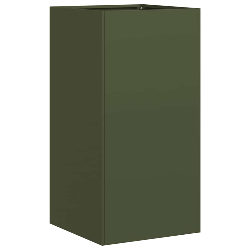 Fioriera Verde Oliva 40x40x80 cm in Acciaio Laminato a Freddo 860706