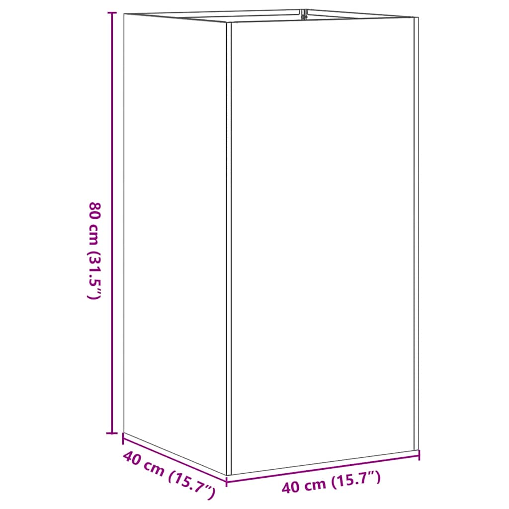 Fioriera Verde Oliva 40x40x80 cm in Acciaio Laminato a Freddo 860706