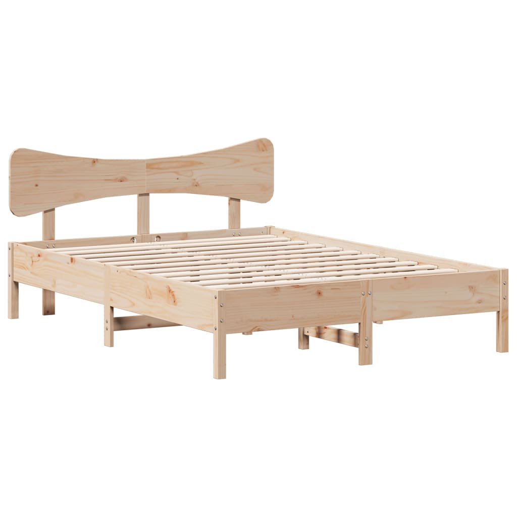 Letto senza Materasso 140x190 cm in Legno Massello di Pino 3328244