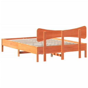 Letto senza Materasso Marrone Cera 140x190 cm in Legno di Pino 3328246