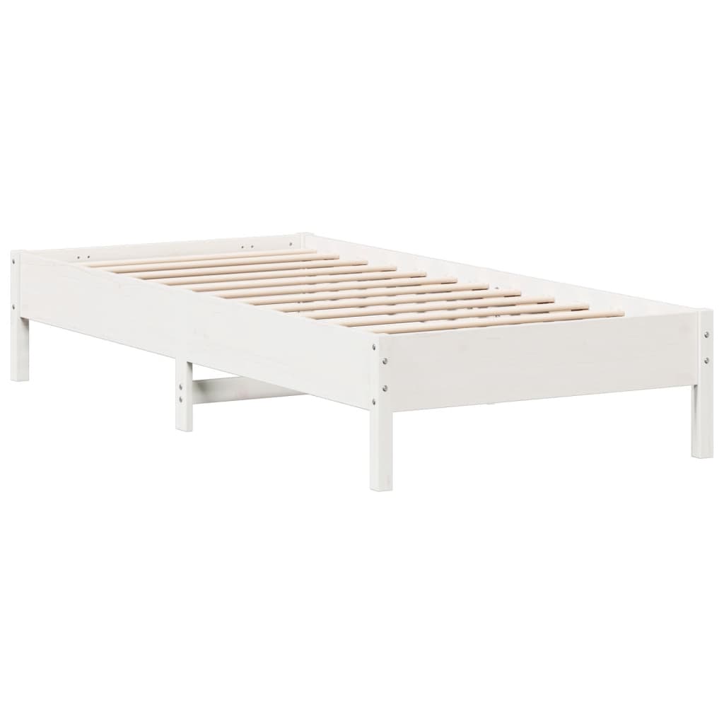 Letto senza Materasso Bianco 90x190 cm in Legno Massello Pino 3328254