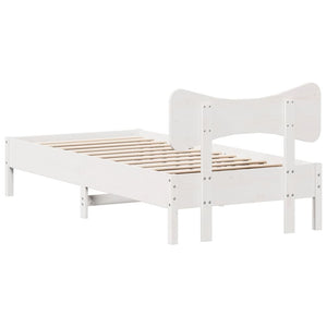 Letto senza Materasso Bianco 90x190 cm in Legno Massello Pino 3328254