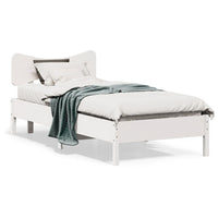 Letto senza Materasso Bianco 90x190 cm in Legno Massello Pino 3328254