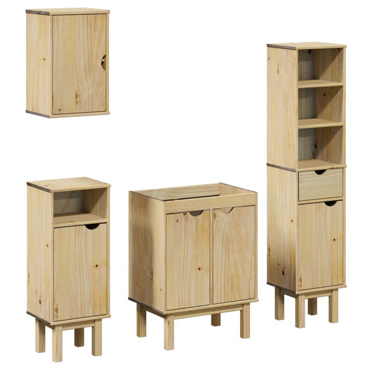 Set Mobili da Bagno 4 pz OTTA in Legno Massello di Pino 3307683