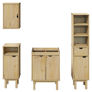 Set Mobili da Bagno 4 pz OTTA in Legno Massello di Pino 3307683