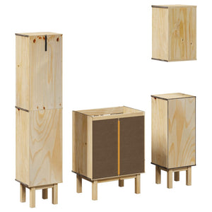 Set Mobili da Bagno 4 pz OTTA in Legno Massello di Pino 3307683