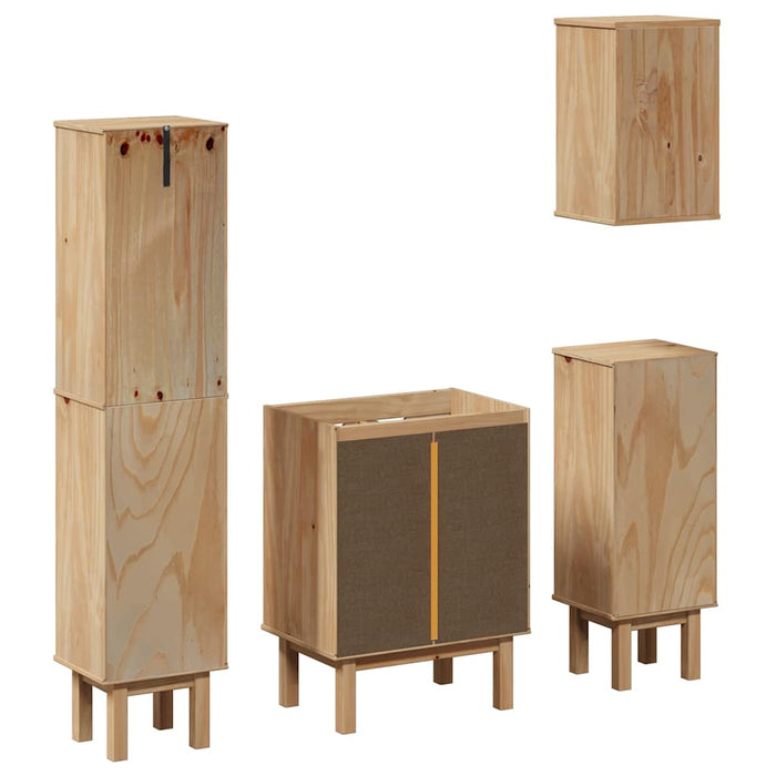 Set Mobili da Bagno 4 pz OTTA in Legno Massello di Pino 3307683