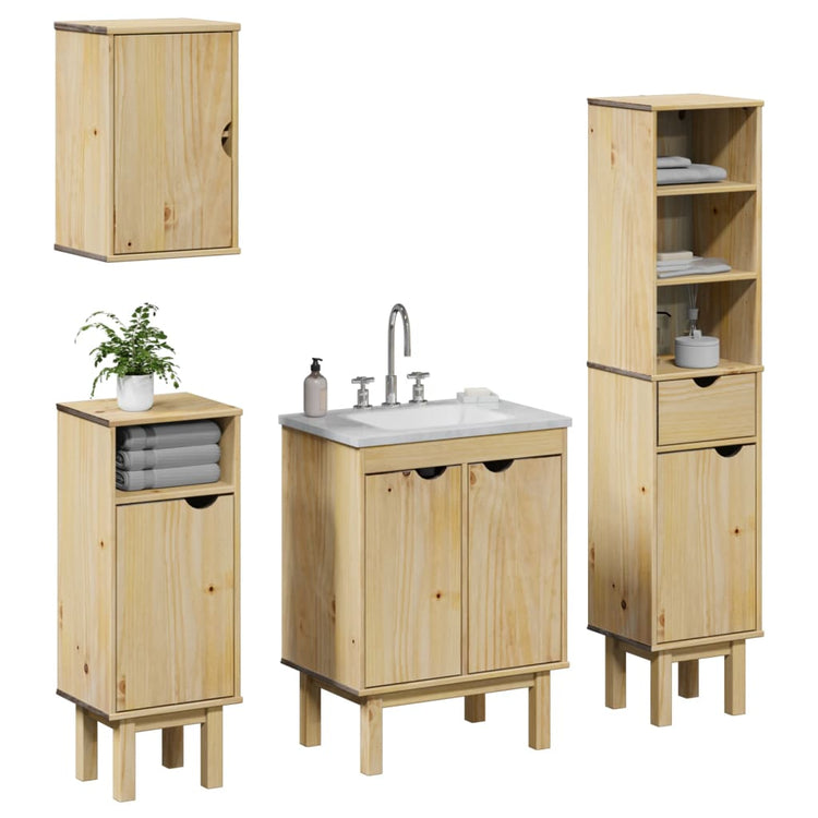 Set Mobili da Bagno 4 pz OTTA in Legno Massello di Pino 3307683