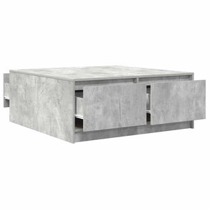 Tavolino da Salotto con Cassetti Grigio Cemento 100x100x40 cm 3328402