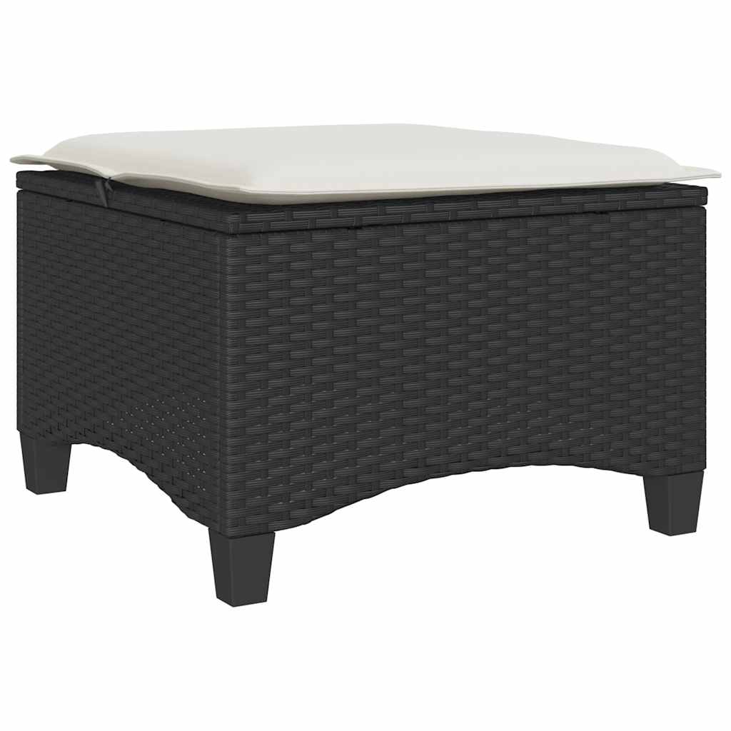 Sgabelli Giardino con Cuscini 2 pz Nero 55x55x36 cm Polyrattan 4108246