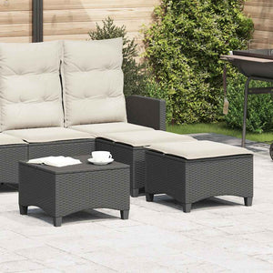 Sgabelli Giardino con Cuscini 2 pz Nero 55x55x36 cm Polyrattan 4108246