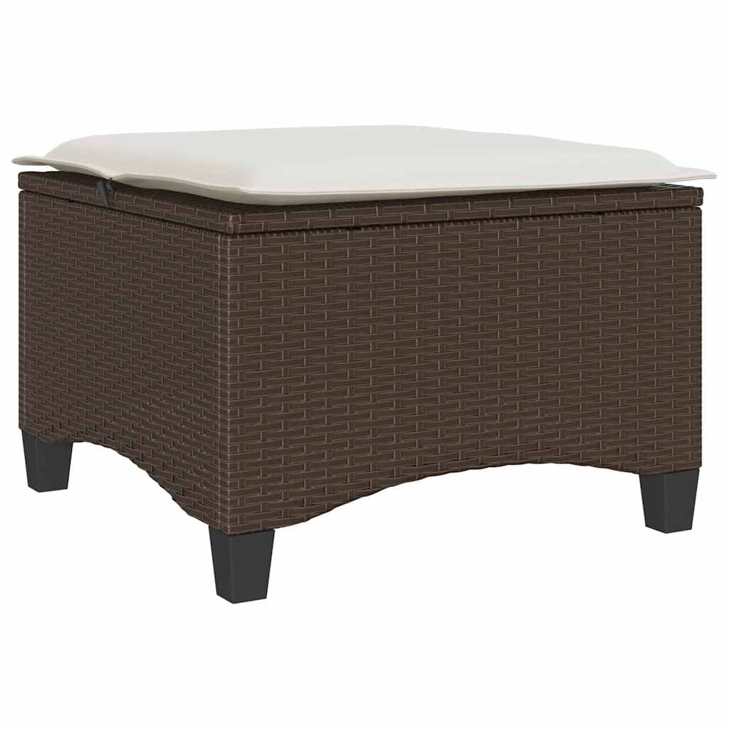 Sgabelli Giardino con Cuscini 2pz Marrone 55x55x36cm Polyrattan 4108247