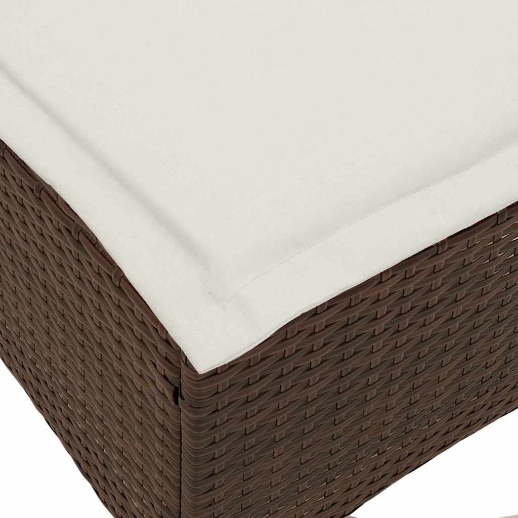 Sgabelli Giardino con Cuscini 2pz Marrone 55x55x36cm Polyrattan 4108247