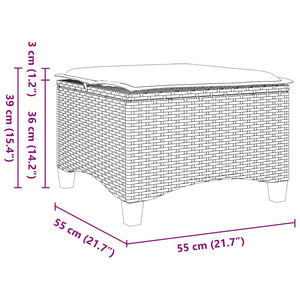 Sgabelli Giardino con Cuscini 2pz Marrone 55x55x36cm Polyrattan 4108247