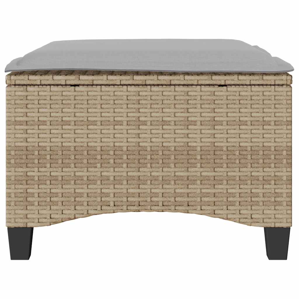 Sgabelli Giardino con Cuscini 4pz Beige 55x55x36 cm Polyrattan 4108249