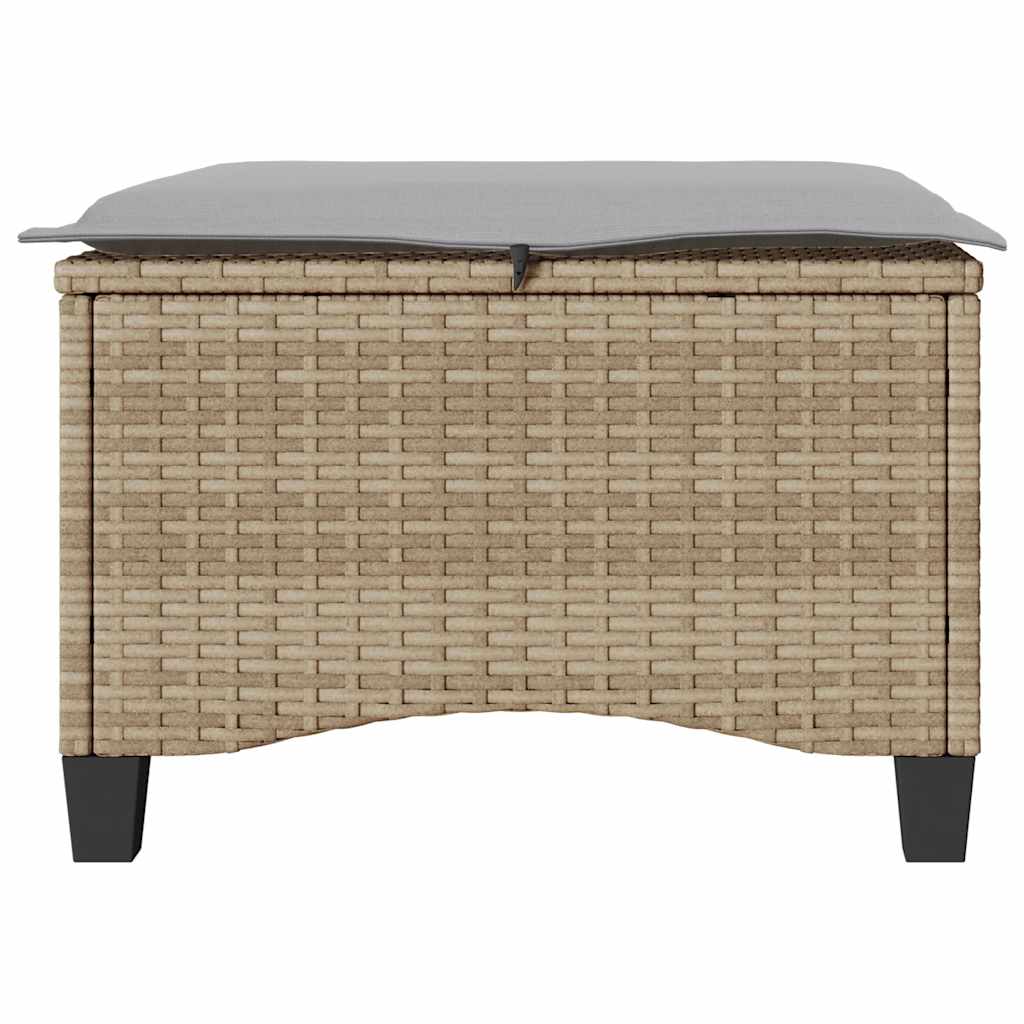 Sgabelli Giardino con Cuscini 4pz Beige 55x55x36 cm Polyrattan 4108249