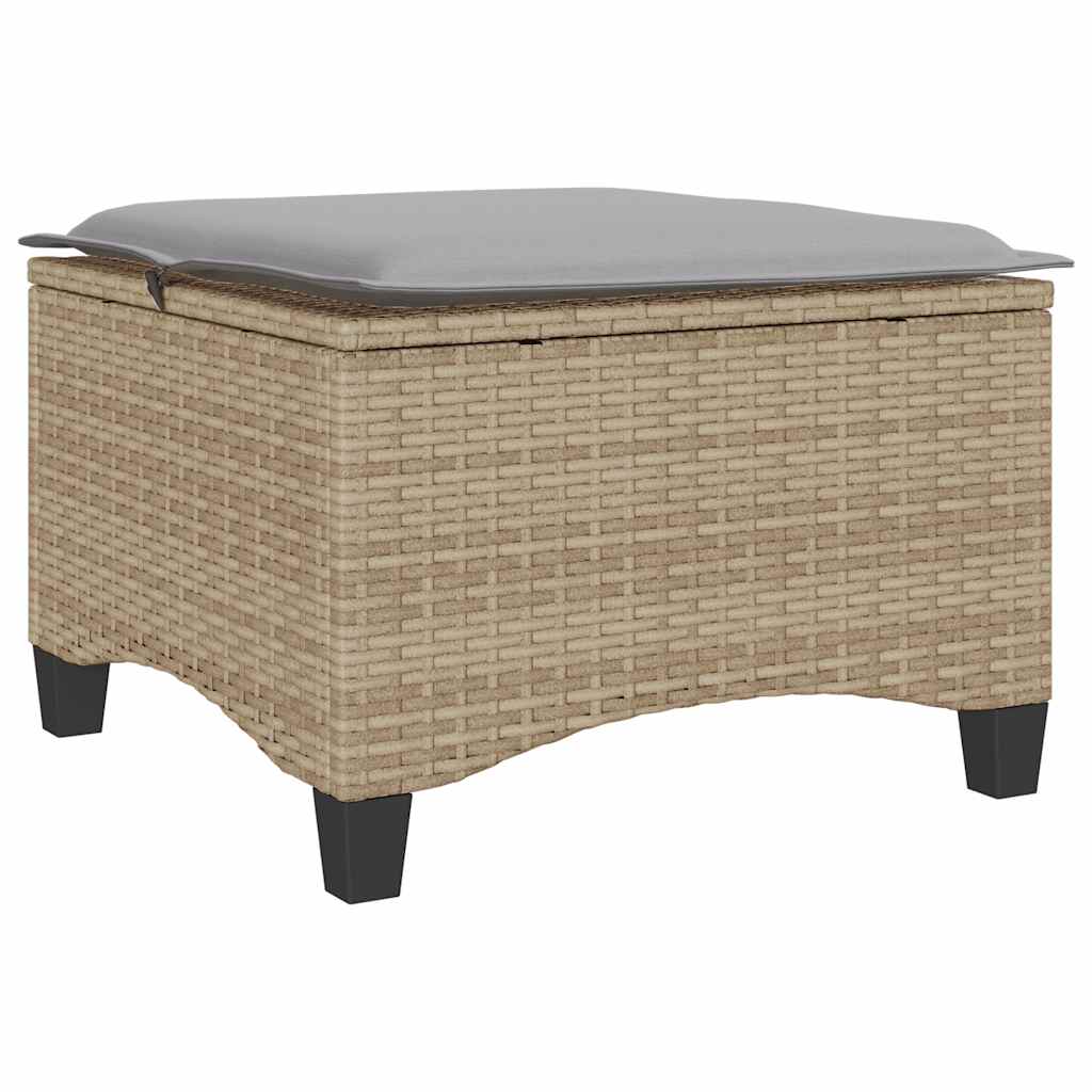 Sgabelli Giardino con Cuscini 4pz Beige 55x55x36 cm Polyrattan 4108249