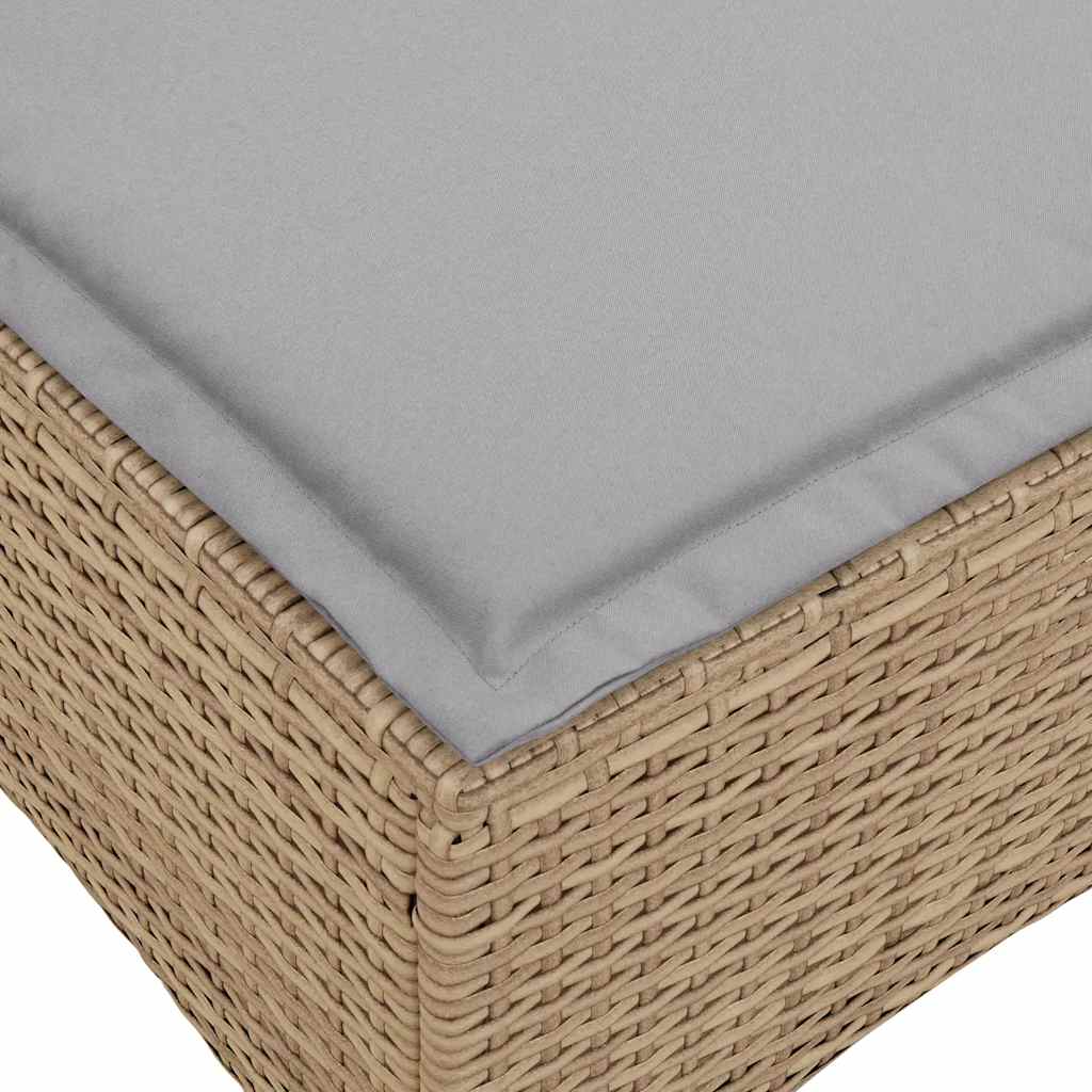 Sgabelli Giardino con Cuscini 4pz Beige 55x55x36 cm Polyrattan 4108249