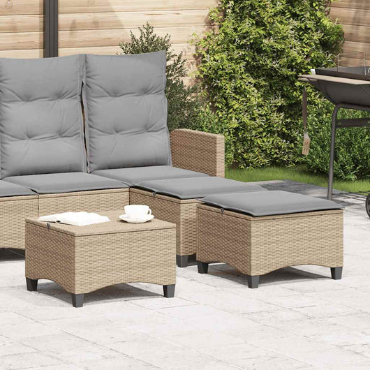 Sgabelli Giardino con Cuscini 4pz Beige 55x55x36 cm Polyrattan 4108249