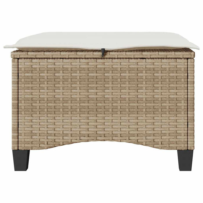 Sgabelli Giardino con Cuscini 4pz Beige 55x55x36 cm Polyrattan 4108250