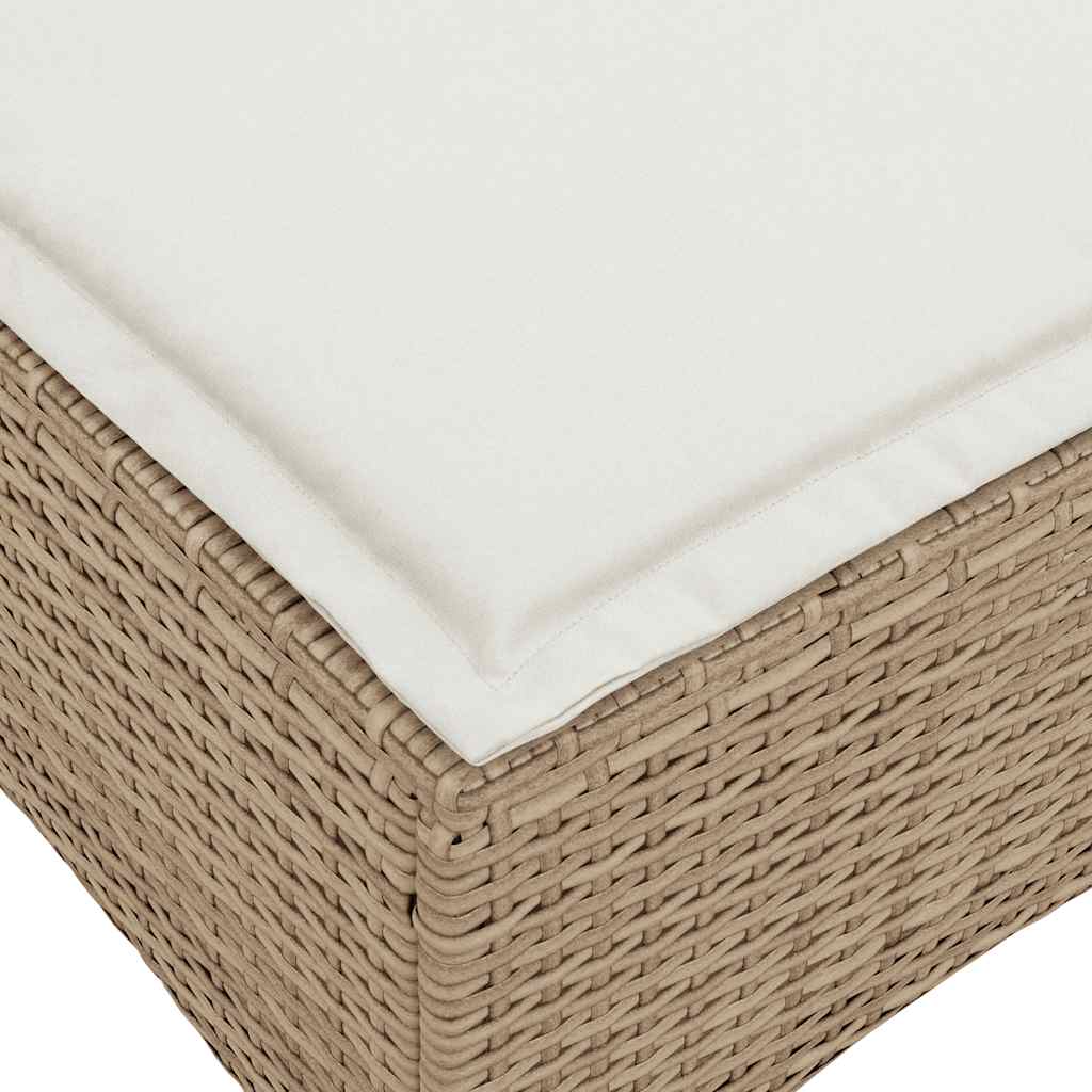 Sgabelli Giardino con Cuscini 4pz Beige 55x55x36 cm Polyrattan 4108250