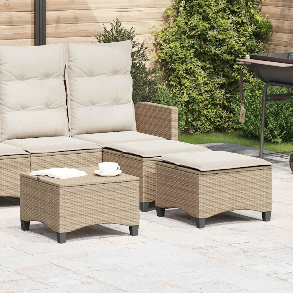 Sgabelli Giardino con Cuscini 4pz Beige 55x55x36 cm Polyrattan 4108250