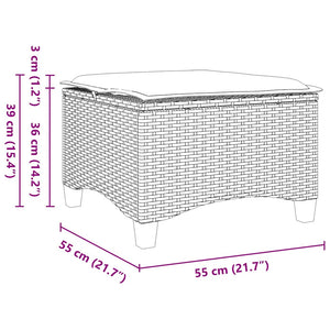 Sgabelli Giardino con Cuscini 2 pz Grigio 55x55x36cm Polyrattan 4108252